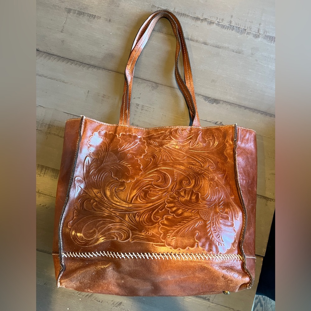 Embossed Leather Tote Bag